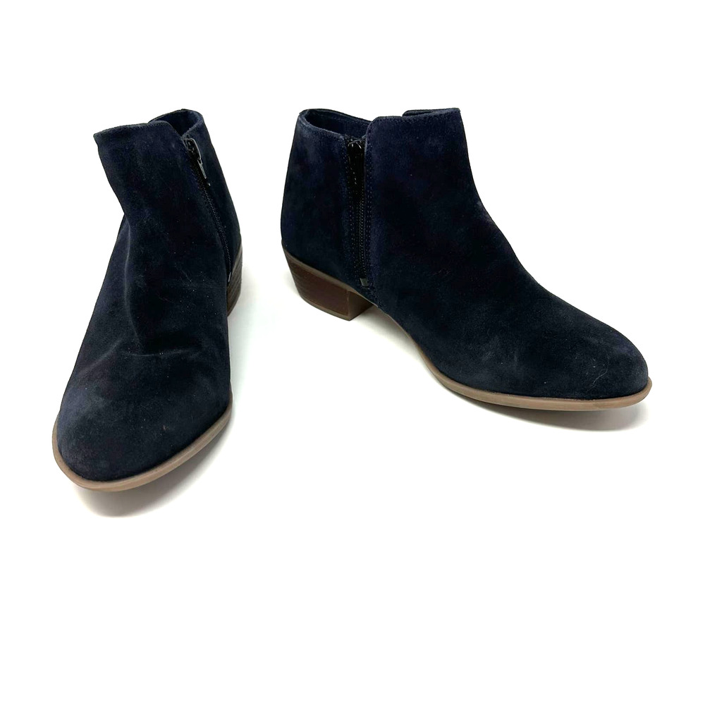 Diba size 8 M black leather ankle booties shoes side zip rubber sole